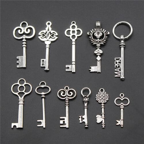 High Quality 20pcs Key And Lock Charms Pendant For Bracelet Earrings Jewelry Diy Accessory