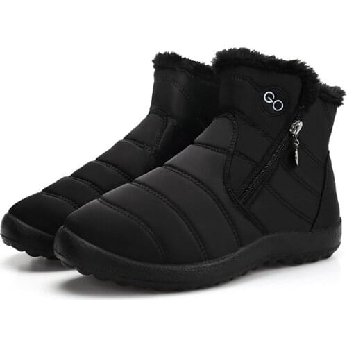 Winter ankle boots 2021 fashion snow boots women side zipper waterproof warm plush winter boots women shoes plus size