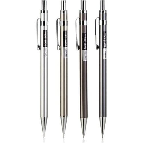 0.5mm 4PCS Metal Mechanical Pencil Art drawing desig Low center of gravity Students draw and write pens Replaceable pencil lead