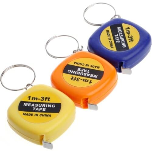 1Pc Easy Retractable Ruler Tape Measure Mini Portable Pull Ruler Keychain 1m/3ft