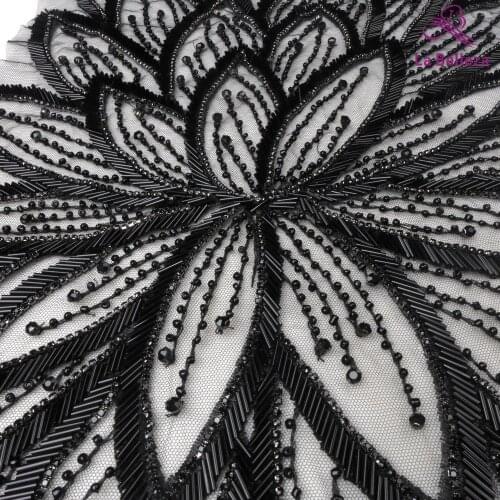 1 piece New fashion gold/silver/black beads patch for decoration dress/fashion design