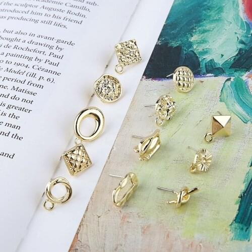 10pcs New Design Alloy Irregular Simple Geometric Round Shape Stud Earrings With Hanging Earrings Material Jewelry Accessories