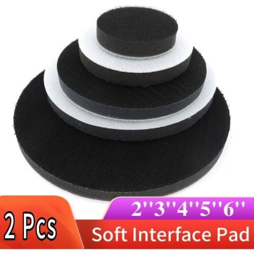 2 Pcs 2-6 Inch Sponge Interface Pad Cushion Pad for Sanding Pads and Hook&Loop Sanding Discs for Uneven Surface Polishing