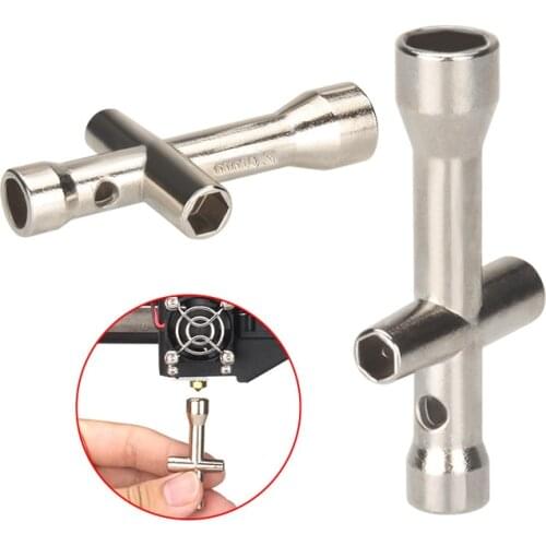 2PCS Mini Hexagonal Cross Wrenches Spanner Sleeve Socket Maintenance Wheel Tool for M2 M2.5 M3 M4 Screw Nut E3D Nozzles
