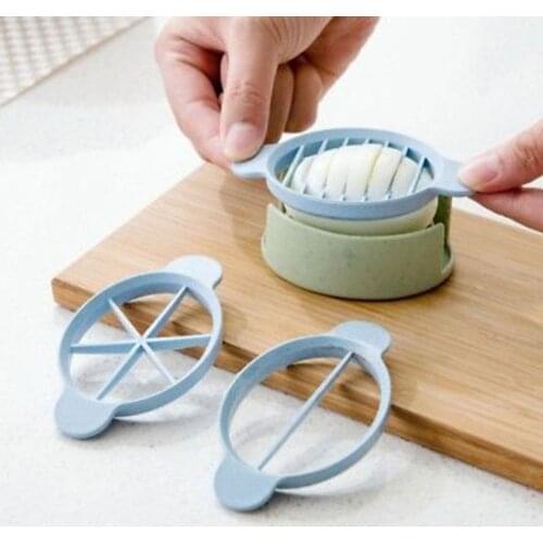 4 Colors Three in one Wheat Straw Egg Cutter Convenient Multifunctional Split Device Food Divider Slicer Egg Slicer Tool