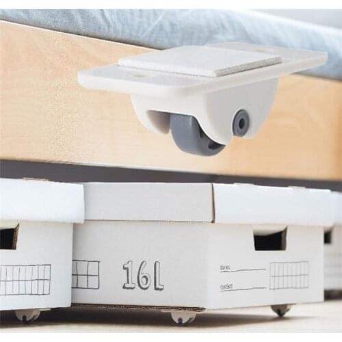 Storage Box Pulley 4PCS Adhesive Pulley Storage Box Pulley Trash Can Self-adhesive Pulley Home No Noise No Scratches Box Wheels