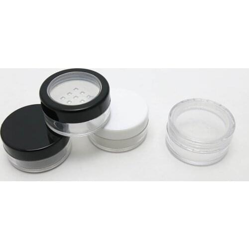 50 x 5G Empty Small Plastic Powder Jar with hole Seal Powder Case 5ML Small Plastic Powder Case Cosmetic packaging containers