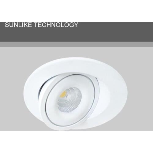 7W LED Recessed Ceiling Light Tri-color CTC Spots AC220V 240V Sunlike Tech Ra>97 360°Adjustable Downlight for Home Business area