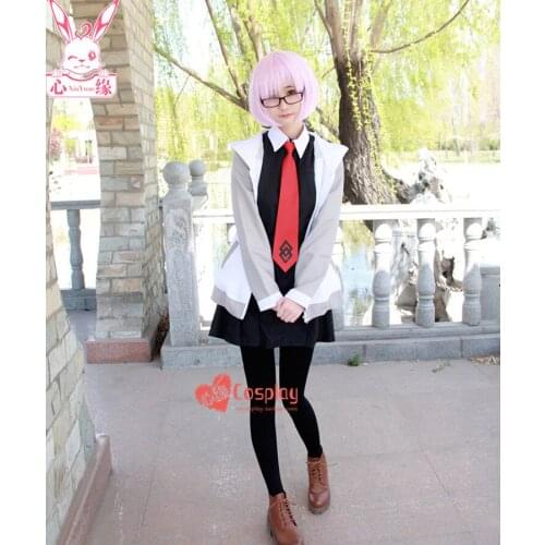 Anime Fate/Grand Order cosplay Matthew Kyrielite cos Halloween party fashion girls costume full set(coat+dress+tie+sock+glasses)