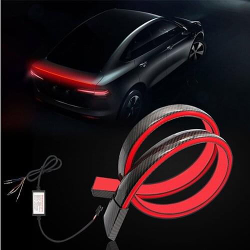Car Spoiler Wing Flowing Light LED Daytime Running Strip Light 12V Car Taillight With Star Scan Brake Reversing Turn Signal Lamp
