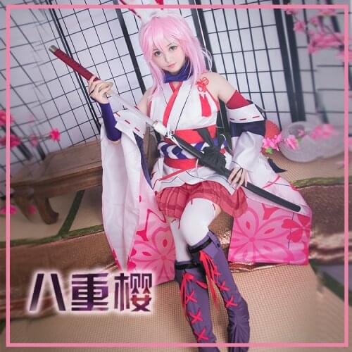 Free shipping Cartoon Anime MmiHoYo Cosplay Yae Sakura Halloween cos woman Japanese kimono cosplay costume
