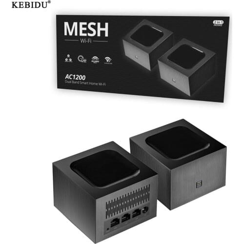 Kebidu 1200Mbps Home Mesh Wireless WiFi System with 2.4G/5.0GHz WiFi Wireless Router and Repeater, APP Remote Manage