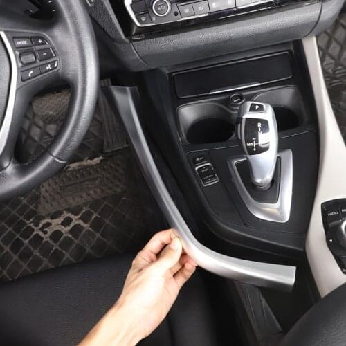 1 Pcs ABS Gear Shift Panel Cover L-shaped Side Strip For BMW 1 2 Series F20 F21 F22 F23 2012-2018 Car styling LHD Accessories