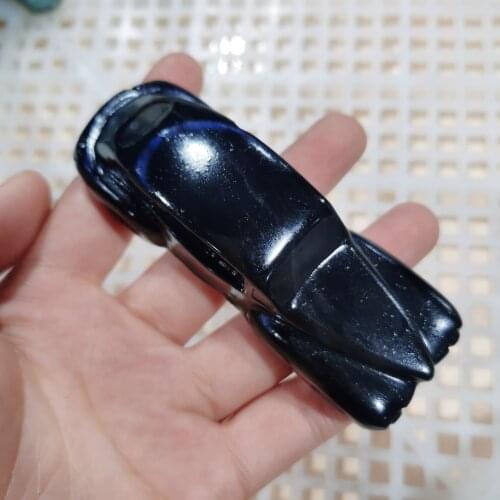 Large size drop shipping cool Natural obsidian gemstone model car meditation reiki healing crystal hand carved car wholesale