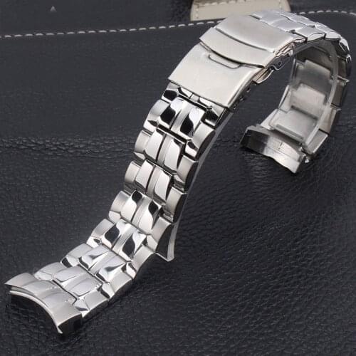 Solid Steel Watch Accessories for Men for EDIFICE EF-550D-1AV 22mm Stainless Steel Metal Bracelet Black Waterproof Strap