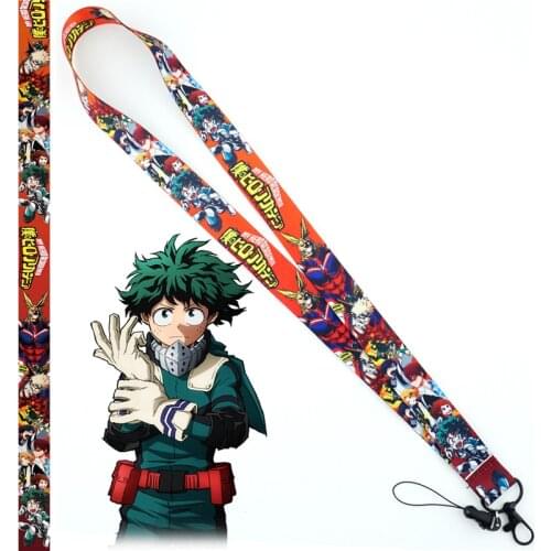 Anime My Hero Academia Boku no Hiro Figure Cell Phone Neck Strap Lanyards Key Chain cute ID Badge Key rings cosplay accessories