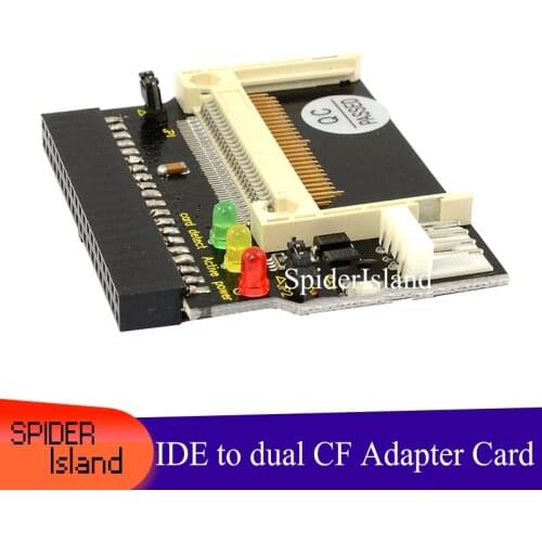 CF to IDE Adapter Card 180 Degree IDE to Dual CF Female 40-pin with LED lamp Adapter Card