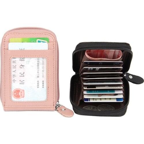 Unisex Business Card Holder Wallet Genuine Leather Bank Credit Card Case ID Holders Wallet Passport Holder Wallet