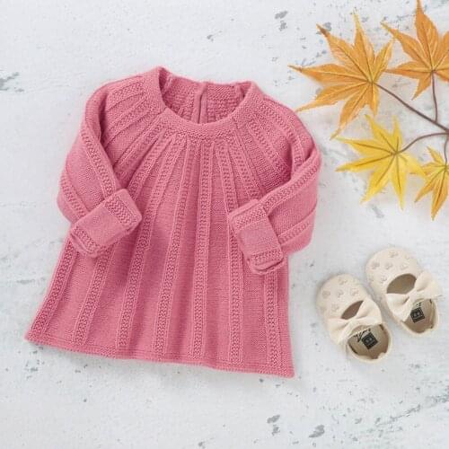 0-2Y Long Sleeve Baby Sweaters Pullovers Solid Knitted Kids Girls Boys Knitwear Tops Autumn Winter Newborn Clothes