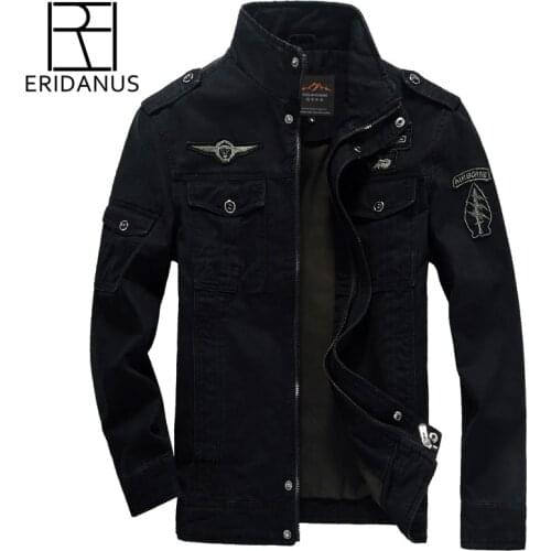 ERIDANUS 2017 High Quality Men Military Army Jackets New Arrivals American style Outerwear embroidery Fashion Man Jacket M472