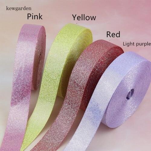 Kewgarden Colorful Sequin Fabric Layering Cloth Ribbons 50mm 25mm 10mm DIY Hairbow Brooch Satin Ribbon Handmade Tape 10 Meters