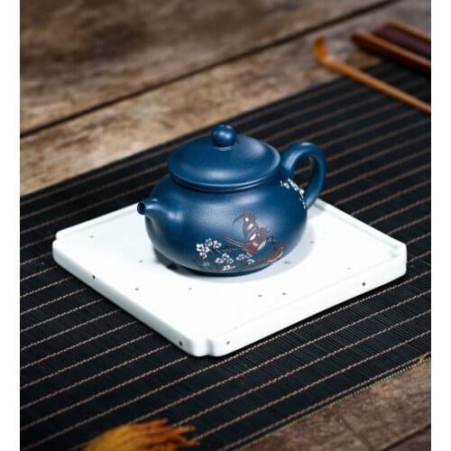 China Pan Hu Kettle Ceramic Teapot For Tea Puer Oolong Tea Set Handmade