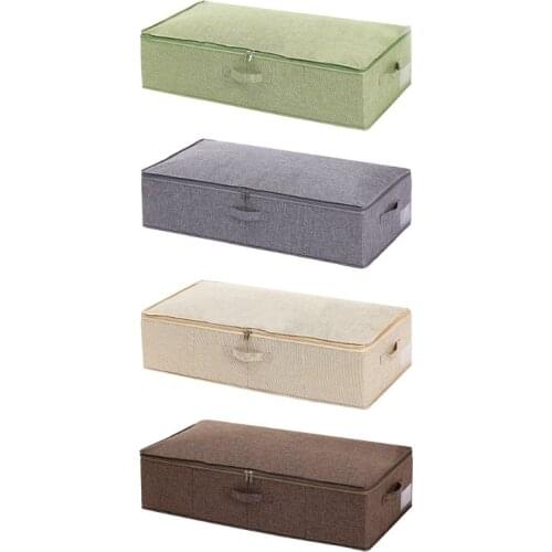 Under Bed Storage Containers Blankets Cloth Shoes Organizer Box with Lids Y5JC