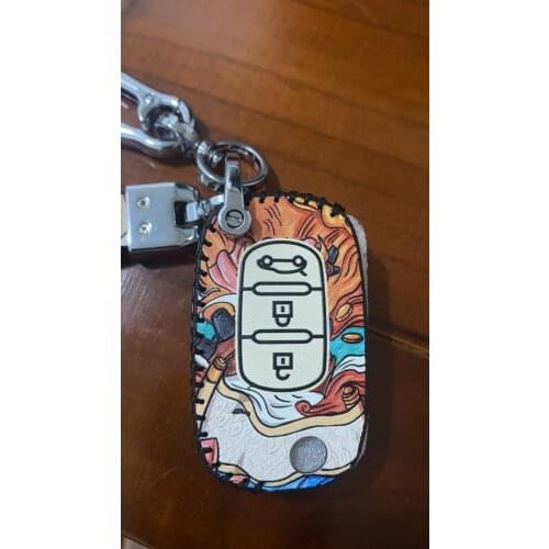 Remote 3 Buttons Car Key Leather Case Keychain Cover for Lada Sedan Largus Kalina Granta Vesta X-Ray XRay for Renault Key Shell