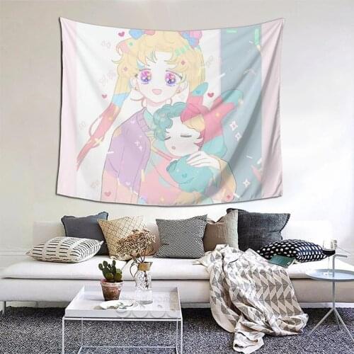 Sailor Girl Tapestry Anime Comic Kawaii Tapestry Wall Bedspread aesthetic Home Decor For Bedroom Dorm