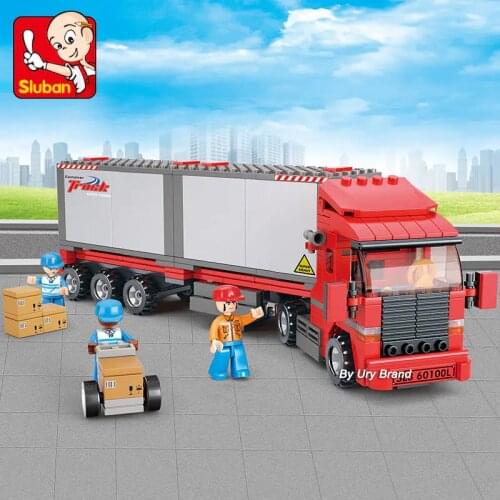 496Pcs Fit City Series Truck Transport Vehicle Mini Set Figures Educational DIY Building Blocks Toy for Children Gifts