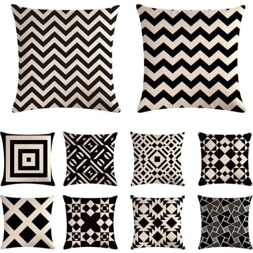 Pillow Cushion Cover Geometric Cushion Cover Black White Soft Throw Pillow Cover Decorative Sofa Pillow Case Pillowcase ZY1308