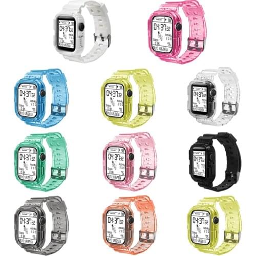 New Clear Band+Case for Apple Watch 44 42 40 38 Case, Women Cute Girl Crystal Clear Jelly Protective Case for iWatch 6 5 4 3 2 1