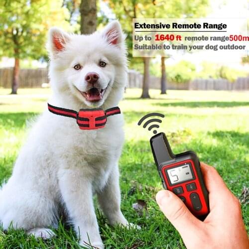 Rechargeable Remote Dog Collar Electronic Waterproof Adjustable Level Pet Dog Collar Shock Vibration Beep Barking Alarm Device