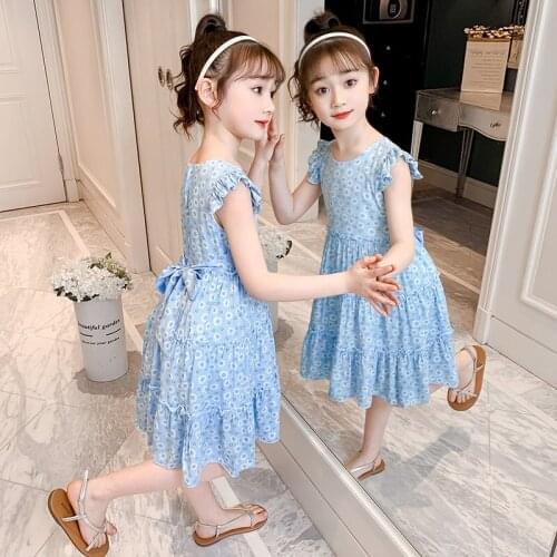 Teen Dresses for Girls Clothing Summer Girls Princess Dress Sleeveless Fashion Cotton Floral Dress Childrens Costume 8 10 12Yrs