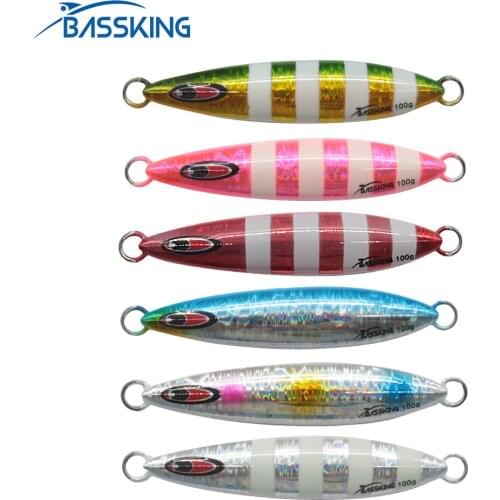 BASSKING Hot Fishing Bait 140g 180g 200g Metal Slow Jigging Bait Lures 6 Colors Isca Artificial Pesca Barbed Hooks Leurre Peche