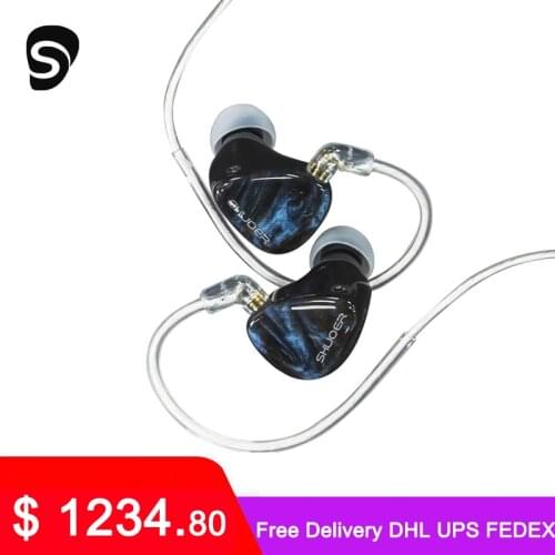 Shuoer EJ09 | flagship 10mm dynamic electrostatic BA driver hybrid IEM headphones with monocrystalline silver / copper cable