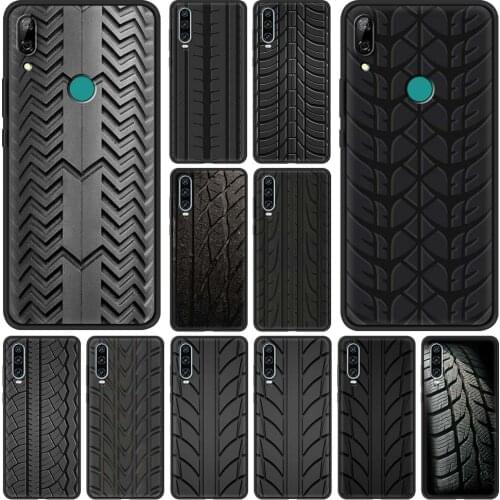 Tire Tread Tyre Track Silicon Case for Huawei P10 P20 Lite P30 P40 Pro Plus P40Lite E Fanda Huawei P Smart Z Phone Cover Coque