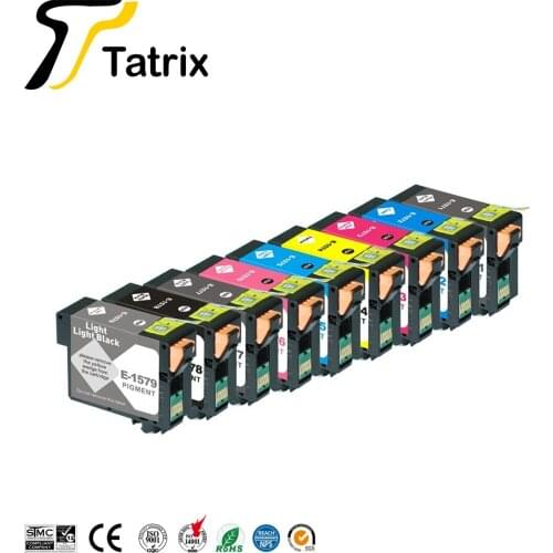 Tatrix Compatible ink Cartridge T1571 - T1579 E-157 E-1571 Full ink For Epson Photo R3000 printer