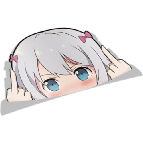 JuYouHui Exterior Accessories Decal Creative Funny Poking Out Cute Beauty Head Car-Styling Stickers Motorcycle Decals PVC 13cm