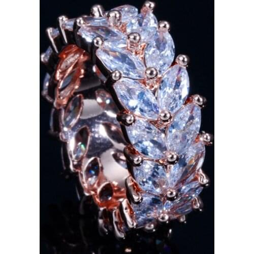 Zlxgirl jewelry Classic cubic zirconia copper wedding ring bridal jewelry Metal high quality rhodium plated Gold anel rings