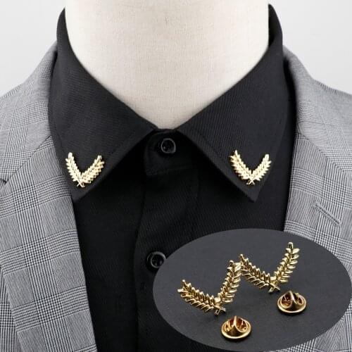 1 Pair Vintage Fashion Triangle Collar Pin For Men/Women Hollowed Brooch Shirts Suits Lapel Retro Broche Jewelry Accessories
