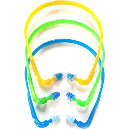 1Pcs Noise Reduction Earplugs Silicone Corded Ear Plugs Ears Protector Swim Reusable Hearing Protection Earmuff