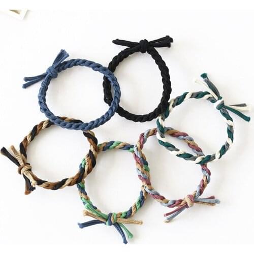 10 Kinds Solid Colors & 3 Mix Color Twist Rope Knot Elastic Hair Bands Hairwear Women Ponytail Holder Hair Accessories