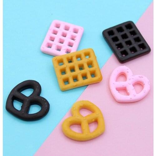 20Pcs Resin Cabochon Flatback Rectangle Heart Shape Simulation Food DIY Scrapbooking Embellishment Cute Kawaii Decoration Crafts