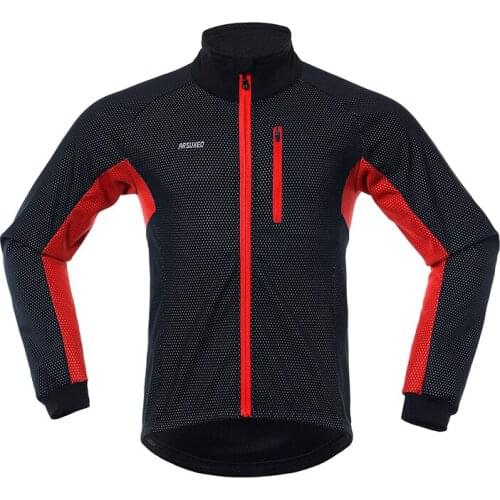 2021 Mens Cycling Long Sleeve Windproof Windbreaker Winter Full Zipper Cycling Jacket Outdoor Sports Warm Coat
