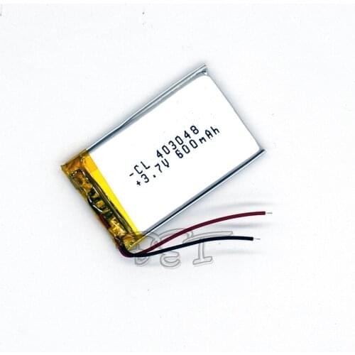 3.7V 600 mAh 403048 Li-Polymer Rechargeable Battery Li Po ion LI for GPS Bluetooth LED TOY MP3 MP4 043048