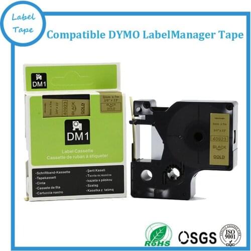 3pcs 9mm Dymo D1 Label Cassettes 40923 Black On Gold Tape DYMO D1 LabelManager Maker