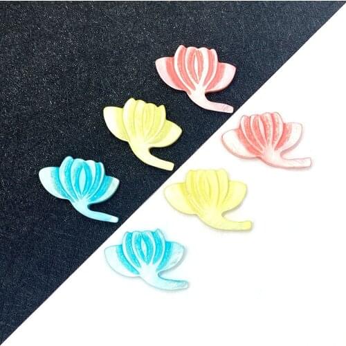 5PCS Natural Shell Carved Lotus Flower Dyed Shell Bead Multicolor Fashion Jewelry Accessories Charm Earring Necklace Bracelet