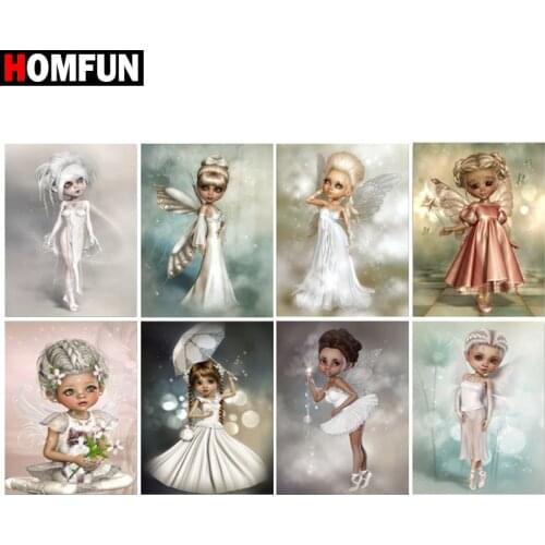 HOMFUN Diamond Painting Full Square/Round Drill 5D DIY "Cartoon girl princess" Daimond Embroidery Rhinestone Cross Stitch Decor