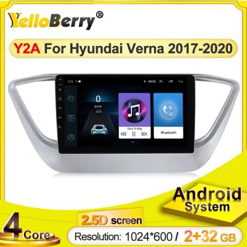 YellowBerry Android sytems 2.5D Car GPS Navigation Multimedia Player for Hyundai Solaris Verna 2017-2018 wifi 2din stereo